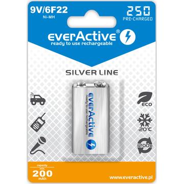 EverActive Silver Line EVHRL22-250 Batteria ricaricabile 9V 250mAh