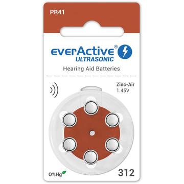 Batterie per apparecchi acustici EverActive Ultrasonic 312/PR41 - 6 pz.
