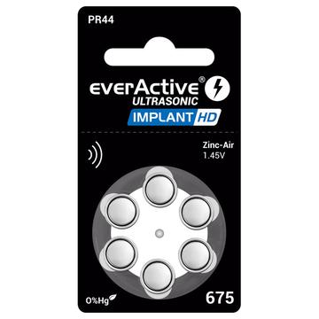 Batterie per apparecchi acustici EverActive con impianto a ultrasuoni HD 675/PR44 - 6 pz.