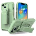 Custodia Ibrida iPhone 14 con Clip Cintura Serie Explorer - Verde Chiaro