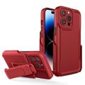 Custodia Ibrida iPhone 14 Pro Max con Clip Cintura Serie Explorer - Rosso