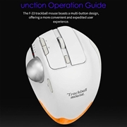 Mouse trackball wireless F-33 - 5 livelli di DPI - Bianco
