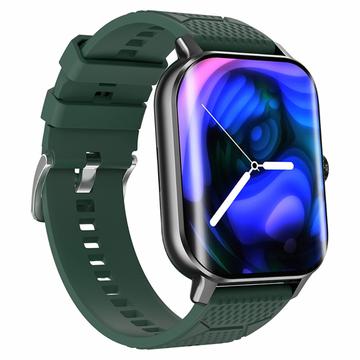 F12 Smart Watch con schermo curvo da 2,02 pollici con encoder Bluetooth Bracciale intelligente con monitoraggio della salute - Nero / Verde