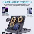 Stazione di ricarica wireless pieghevole 3 in 1 F16S per dispositivi Samsung Galaxy - 15W - Nero