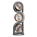 Ventilatore da tavolo F17 a 3 pale con rotazione a 360°, luce LED - Grigio