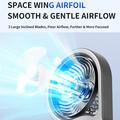 Ventilatore da tavolo F17 a 3 pale con rotazione a 360°, luce LED - Grigio