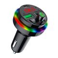 Trasmettitore FM Bluetooth 5.0 / caricabatteria per auto con RGB F17 - nero