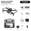 Drone professionale pieghevole F208 V.2.0 con telecomando dotato di schermo da 4,5" - Motori brushless, GPS - Nero