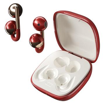F22 Clip per orecchio OWS Cuffie wireless con riduzione del rumore ENC e Bluetooth 6.0 - Rosso