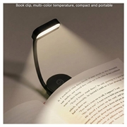 Lampada da lettura a LED con clip F26 e 3 livelli di luminosità - Nera