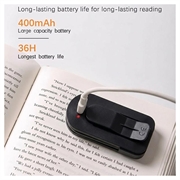 Lampada da lettura a LED con clip F26 e 3 livelli di luminosità - Nera