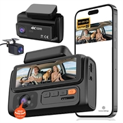 F310 Dash Cam a 3 canali - 4K anteriore, 2K abitacolo, 2K posteriore - Nero