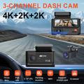 F310 Dash Cam a 3 canali - 4K anteriore, 2K abitacolo, 2K posteriore - Nero