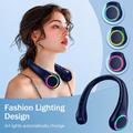Ventilatore da collo senza pale F8 con luce ambientale - Batteria da 4000mAh, 3 velocità e ricarica USB-C