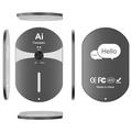 Traduttore Bluetooth magnetico con IA F8pro, 138 lingue - Nero