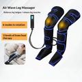Massaggiatore per gambe a compressione d\'aria FE-7204A con funzione di riscaldamento per le ginocchia - Nero / Blu