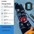 Massaggiatore per gambe a compressione d\'aria FE-7204A con funzione di riscaldamento per le ginocchia - Nero / Blu