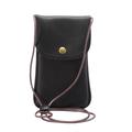 Custodia universale alla moda con portacarte e tracolla - 16.5x9.5cm - Nera