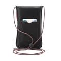 Custodia universale alla moda con portacarte e tracolla - 16.5x9.5cm - Nera