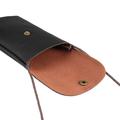 Custodia universale alla moda con portacarte e tracolla - 16.5x9.5cm - Nera