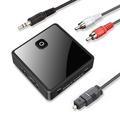 Ricevitore/trasmettitore Bluetooth in fibra ottica - Adattatore Bluetooth wireless 2 in 1 - Nero