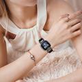 Cinturino in pelle elegante con strass per Fitbit Versa 3/Sense