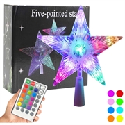 Lampada LED RGB a forma di stella a cinque punte - Telecomando, alimentazione USB - 22cm