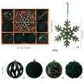 Set di palline natalizie floccate e decorazioni a forma di fiocco di neve – 8cm/16cm - 10 pezzi - Verde