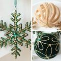 Set di palline natalizie floccate e decorazioni a forma di fiocco di neve – 8cm/16cm - 10 pezzi - Verde