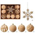 Set di palline natalizie floccate/decorazioni a forma di fiocco di neve – 8cm/16cm - 10 pezzi - Colore kaki