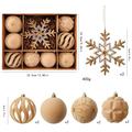 Set di palline natalizie floccate/decorazioni a forma di fiocco di neve – 8cm/16cm - 10 pezzi - Colore kaki