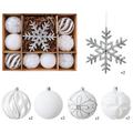 Set di palline natalizie floccate e decorazioni a forma di fiocco di neve – 8 cm/16 cm - 10 pezzi - Bianco
