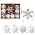 Set di palline natalizie floccate e decorazioni a forma di fiocco di neve – 8 cm/16 cm - 10 pezzi - Bianco