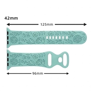 Cinturino in silicone con incisione floreale per Apple Watch Serie 11/10/9/8/SE 3/SE (2022)/7/SE/6/5/4/3/2/1 - 42mm/41mm/40mm/38mm