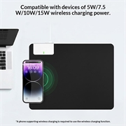Tappetino per mouse pieghevole con ricarica wireless da 15W