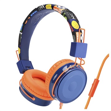 BuddyPhones Connect Kids Headphones with Microphone - Blue