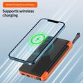 Power bank solare pieghevole con ricarica wireless da 20000mAh - Arancione / Nero