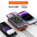 Power bank solare pieghevole con ricarica wireless da 20000mAh - Arancione / Nero