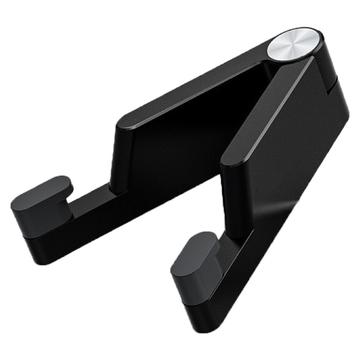 Supporto telefonico pieghevole in lega di alluminio per smartphone/tablet 4-7" - Nero
