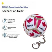 Portachiavi antistress a forma di bandiera nazionale da calcio - Pallina antistress da calcio - Canada