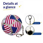 Portachiavi antistress con bandiera nazionale e pallone da calcio - Pallina antistress da calcio - USA