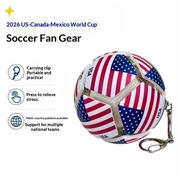 Portachiavi antistress con bandiera nazionale e pallone da calcio - Pallina antistress da calcio - USA