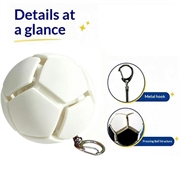 Portachiavi antistress con bandiera nazionale da calcio - Pallina antistress da calcio - Bianco