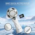 Ventilatore portatile Football Design - 4000mAh, display a LED, funzione di impacco freddo - Bianco