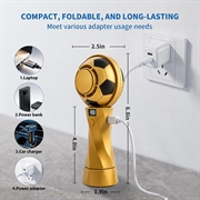 Ventilatore portatile Football Design - 4000mAh, display a LED, funzione di impacco freddo - Oro