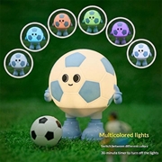Lampada da notte RGB per bambini a tema calcio con 3 livelli di luminosità - Blu / Bianco