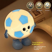Lampada da notte RGB per bambini a tema calcio con 3 livelli di luminosità - Blu / Bianco