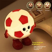 Lampada da notte RGB per bambini a tema calcio con 3 livelli di luminosità - Rosso / Bianco