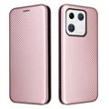 Custodia a Flip per Xiaomi 13 Pro - Fibra di Carbonio - Rosa Oro