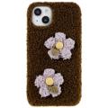 Custodia in TPU Serie Fluffy Flower per iPhone 14 - Marrone